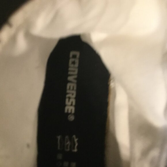 Converse All Star high top canvas unisex sneakers white with black graphic sz 10 - Picture 2 of 7